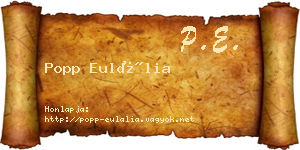 Popp Eulália névjegykártya